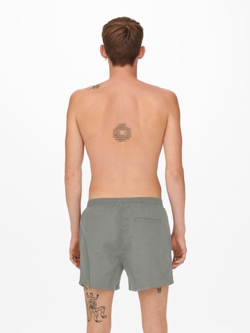 Only & Sons Badeshorts 'Ted' in Grau