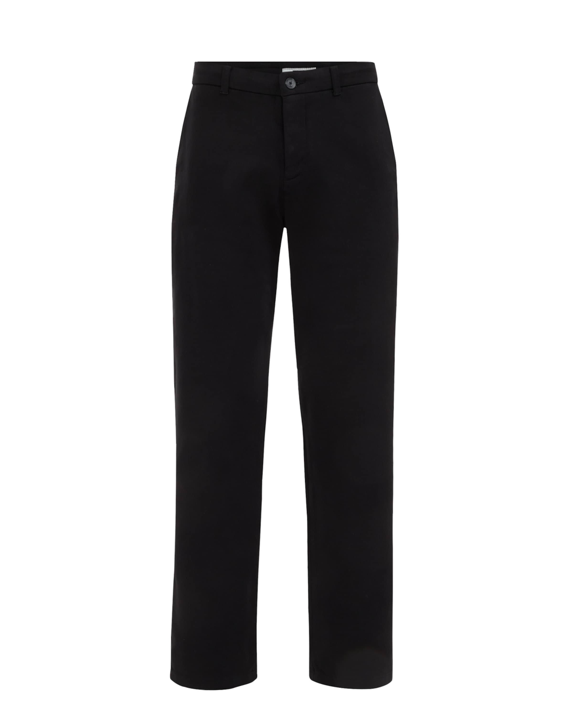 WE Fashion Slim fit Trousers in Black: front