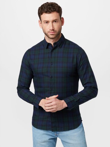 JACK & JONES Regular fit Button Up Shirt 'DALLAS' in Blue: front