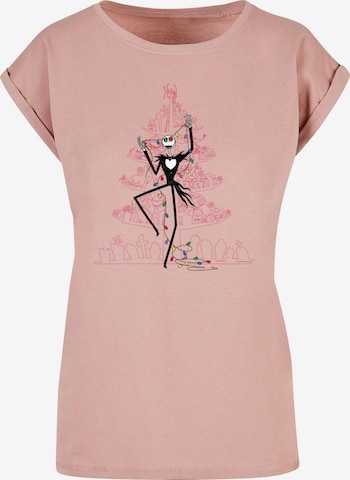 ABSOLUTE CULT Shirt 'The Nightmare Before Christmas - Tree' in Roze: voorkant