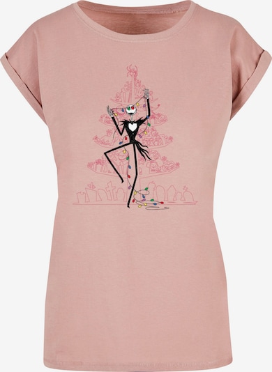 ABSOLUTE CULT T-shirt 'The Nightmare Before Christmas - Tree' en rose / rose clair / noir, Vue avec produit