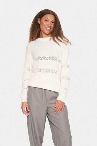 SAINT TROPEZ Pullover 'Ingela' in Weiß: Vorderseite