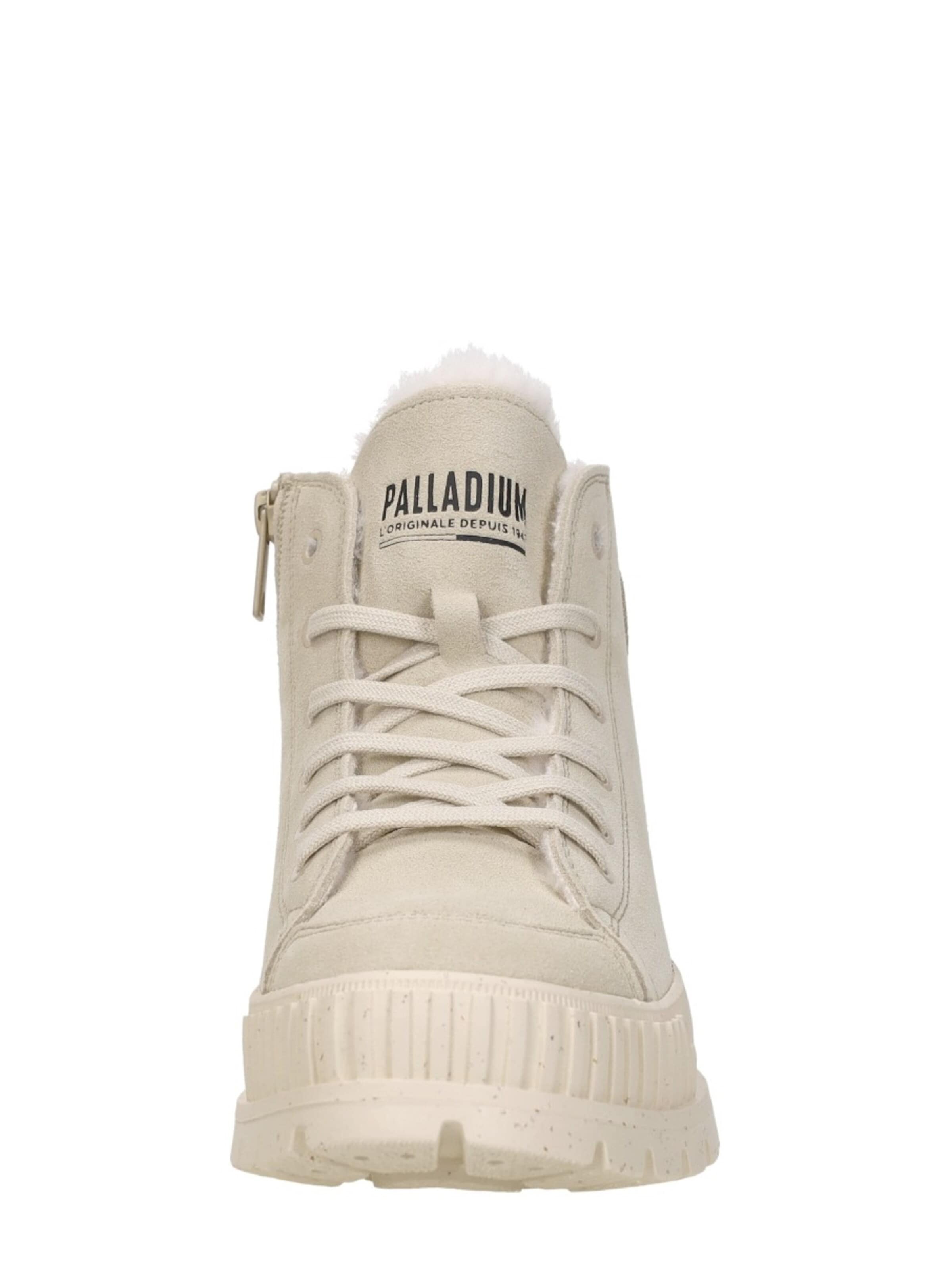 Palladium Lace-up bootie 'Pallashock Zip Warm' in Beige