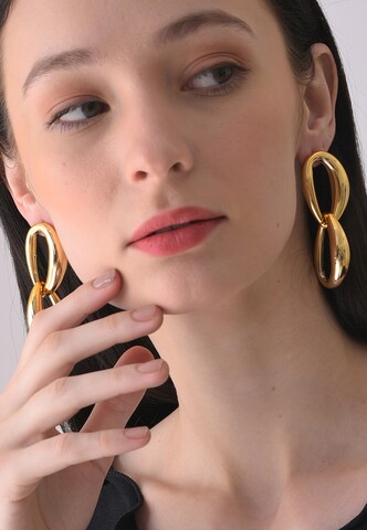 SOHI Earrings 'Juniper' in Gold: front