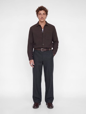 JACK & JONES Wide leg Trousers with creases in Grey