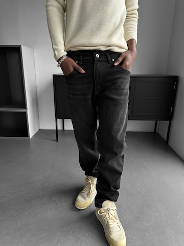 Kleidermafia Regular Jeans 'Regular Fit Jeans  - Black' in Zwart: voorkant