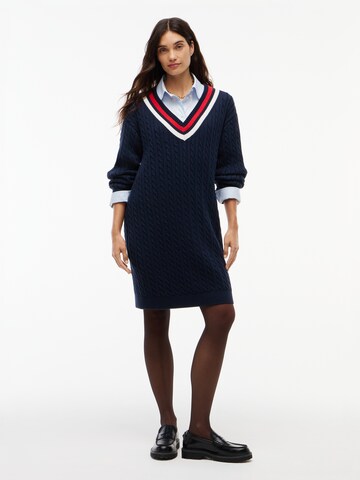 Tommy Jeans Gebreide jurk in Blauw: voorkant