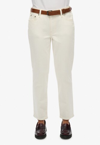 Coupe slim Jean Superdry en blanc : devant