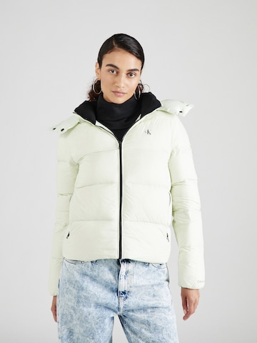 Calvin Klein Jeans Winter Jacket in Green: front
