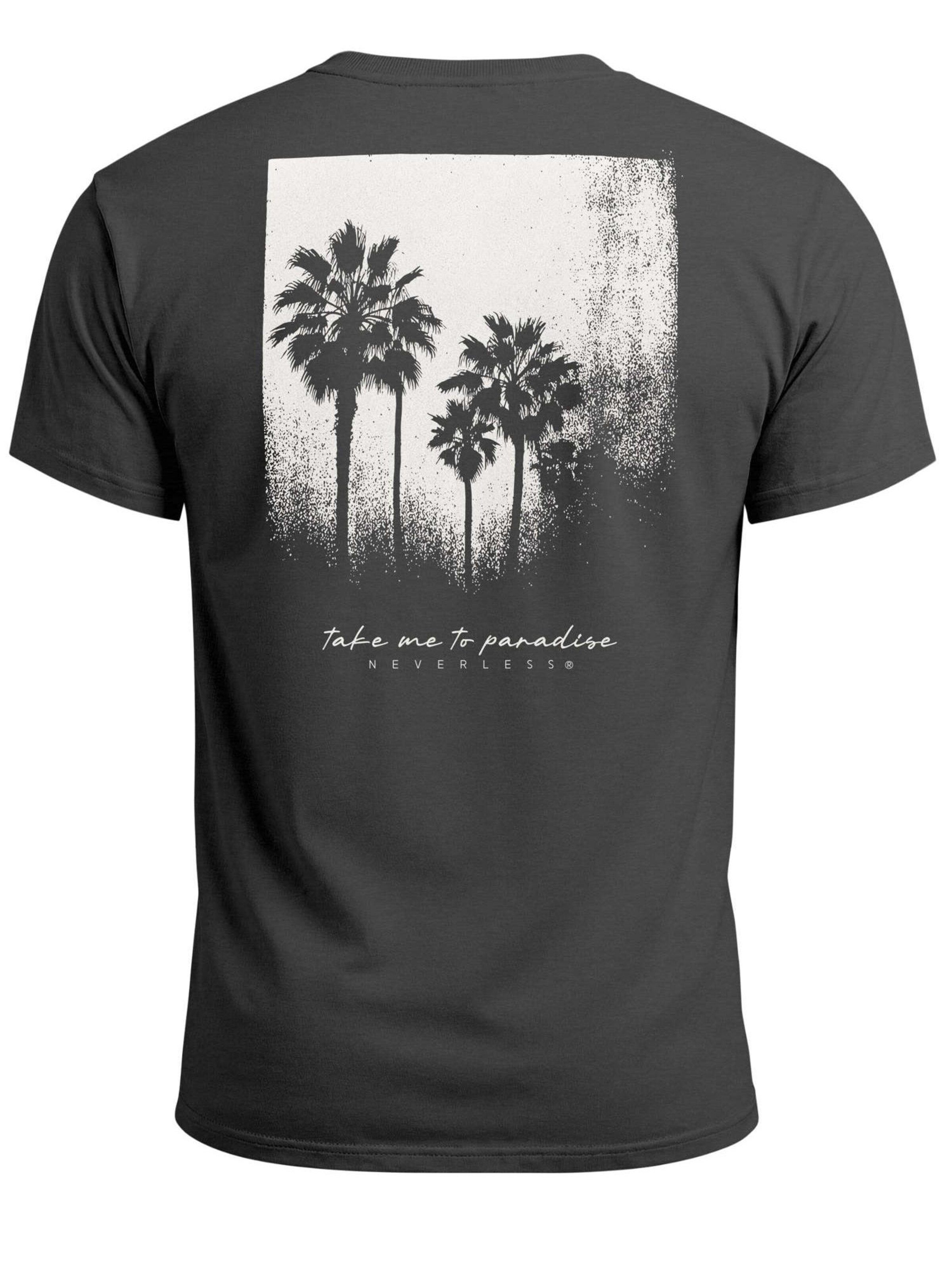 Neverless Shirt 'Palmen' in Grey