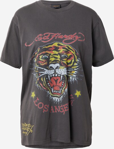 Ed Hardy Тениска 'TIGER' в лимоненожълто / червено / черен меланж / бяло, Преглед на продукта