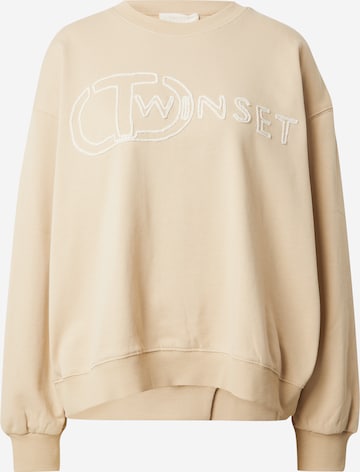 Sweat-shirt Twinset en beige : devant