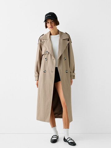 Bershka Between-Seasons Coat in Beige