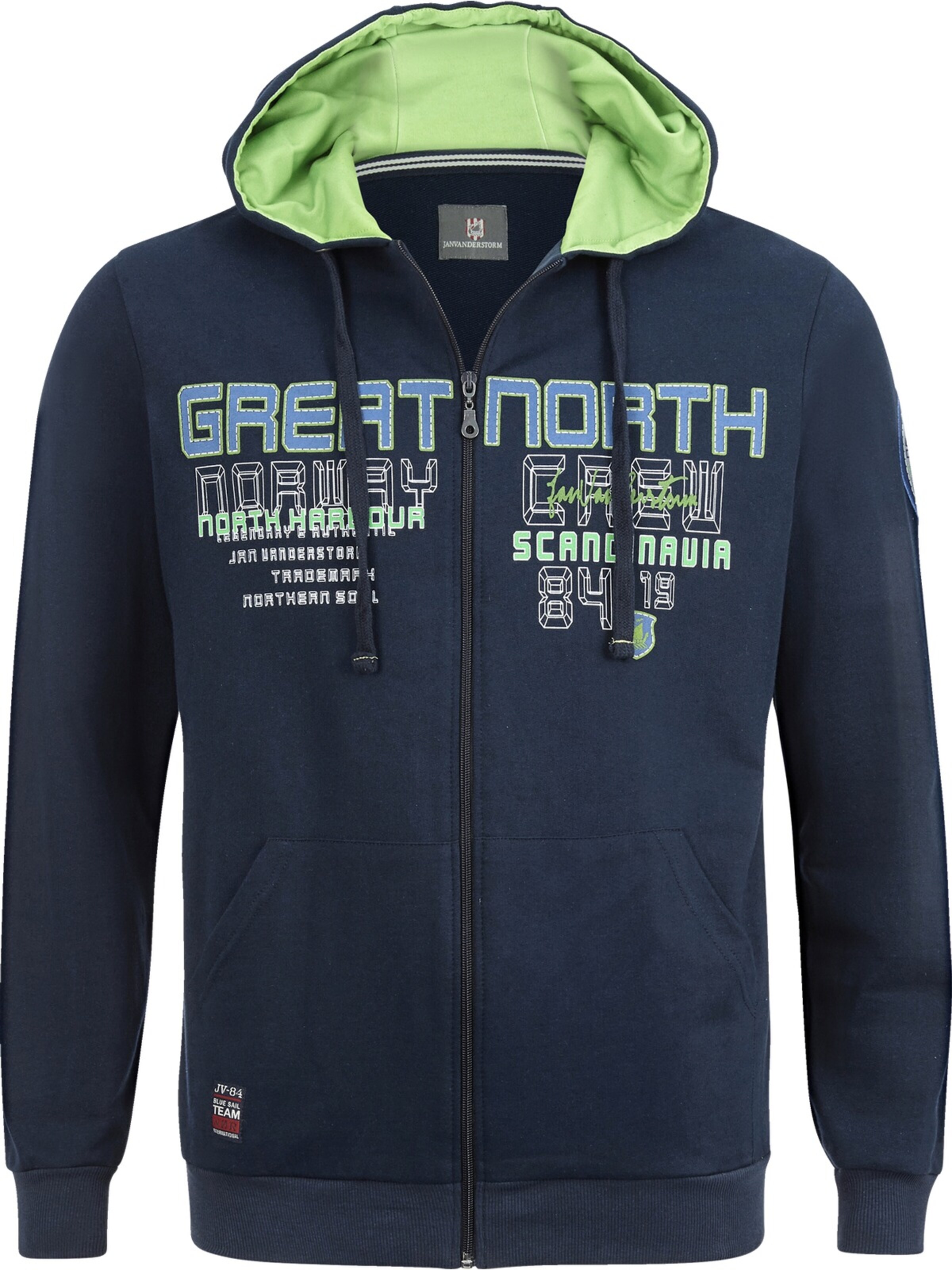 Jan Vanderstorm Sweatjacke 'Storr' in Blau: Vorderseite