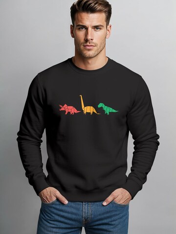 Neverless Sweatshirt 'Geometric Dino'‌‌‌‌‌‌‌ in Schwarz