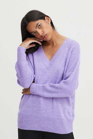 ICHI Sweater in Purple: front