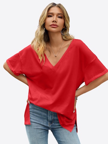 Tricou supradimensional de la Imily Bela pe roșu: față