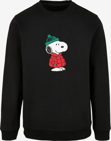 Merchcode Sweatshirt 'Peanuts Snoopy Dressed Up' in Zwart: voorkant