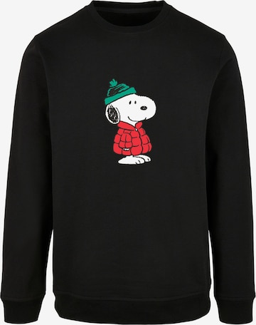 Merchcode Sweatshirt 'Peanuts Snoopy Dressed Up' in Black: front