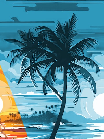 Hawaiihemdshop.de Regular fit Overhemd 'Hawaiihemd "Beach Day"' in Blauw