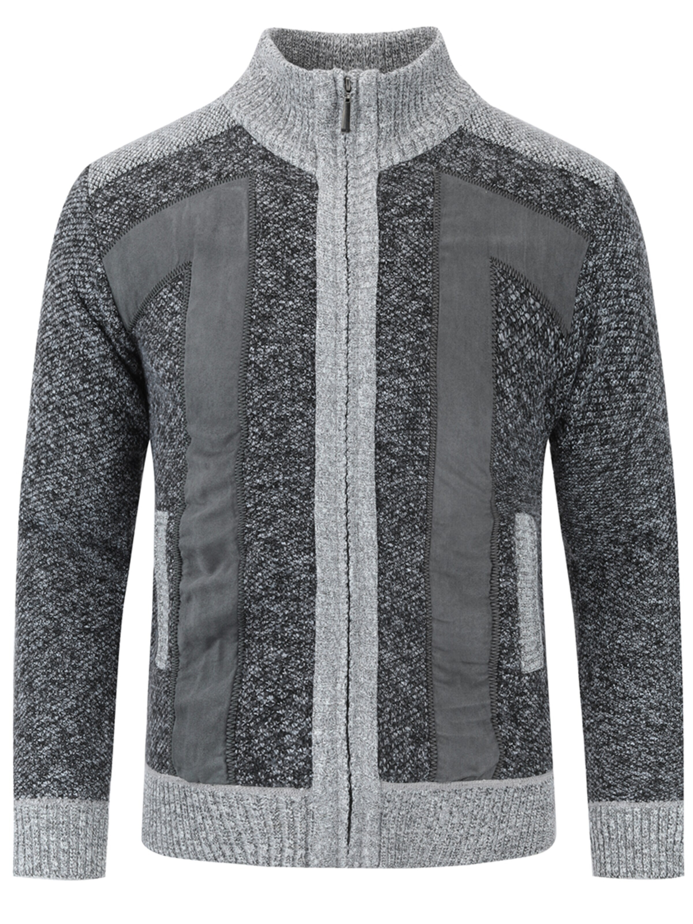 ALLTHEMEN Strickjacke 'Maschenspiel'‌‌‌‌‌‌‌‌ in Grau: Vorderseite