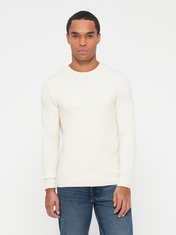Pull-over GUESS en beige : devant