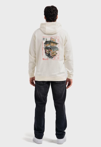 Oldskull Sweatshirt 'Asian Neo Tokyo Floating Izakaya Graphic' in White