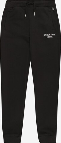 Regular Pantalon 'Stack' Calvin Klein Jeans en noir : devant