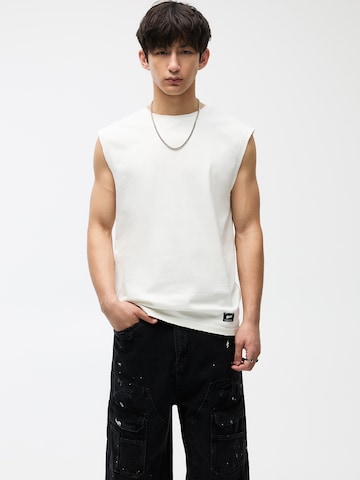 T-Shirt Pull&Bear en blanc : devant