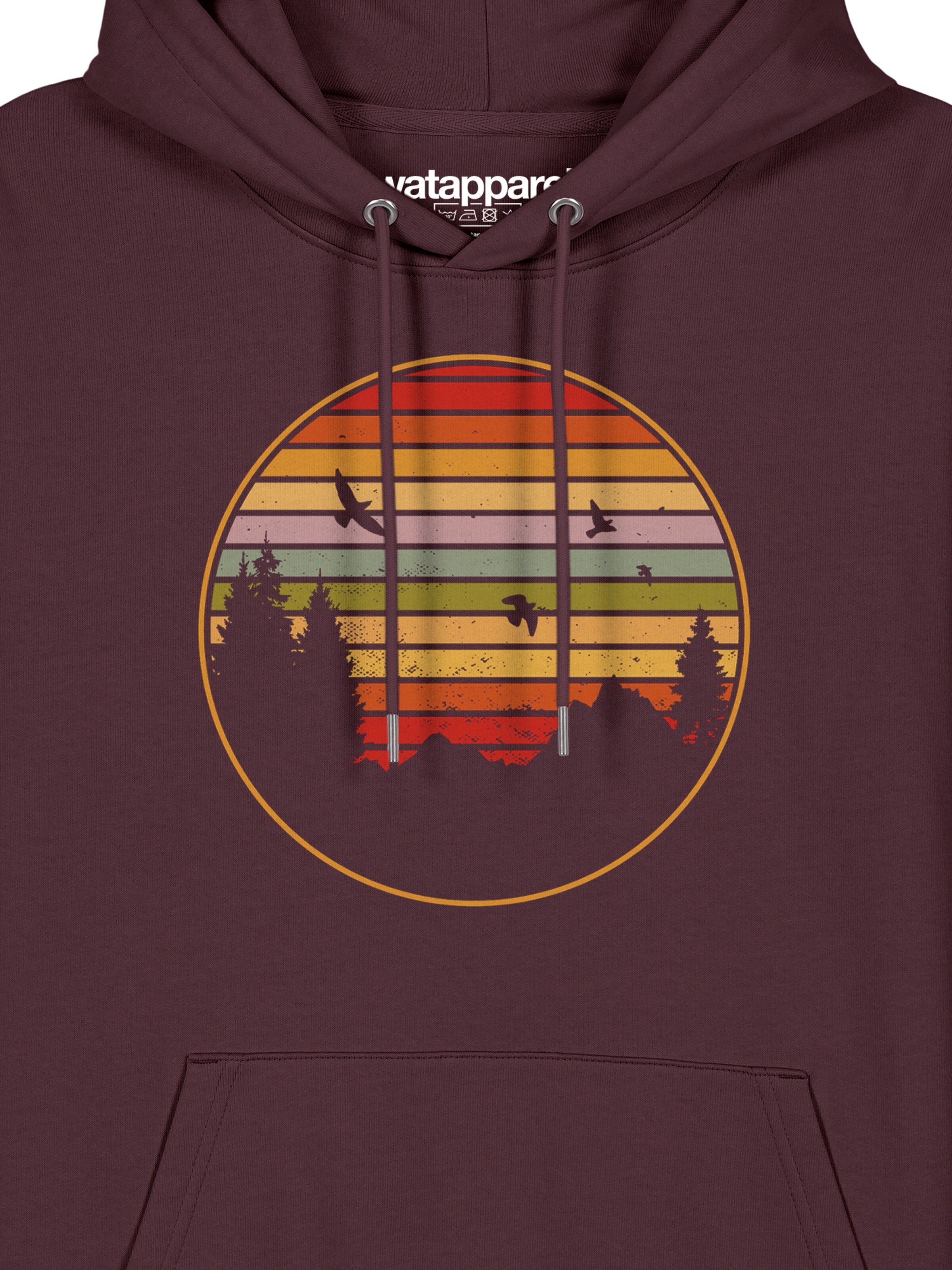 Felpa ' Sunset Berge & Tannen ' di Watapparel in rosso