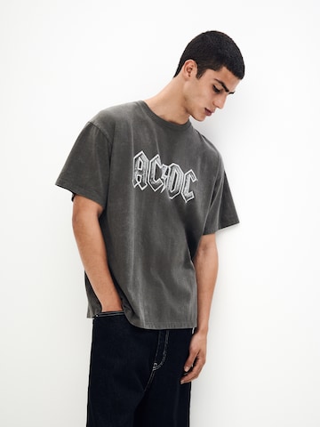 Pull&Bear Paita 'AC/DC' värissä harmaa: etupuoli