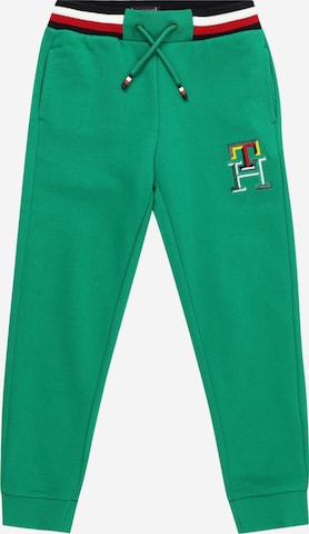 TOMMY HILFIGER Zwężany krój Spodnie w kolorze zielony: przód