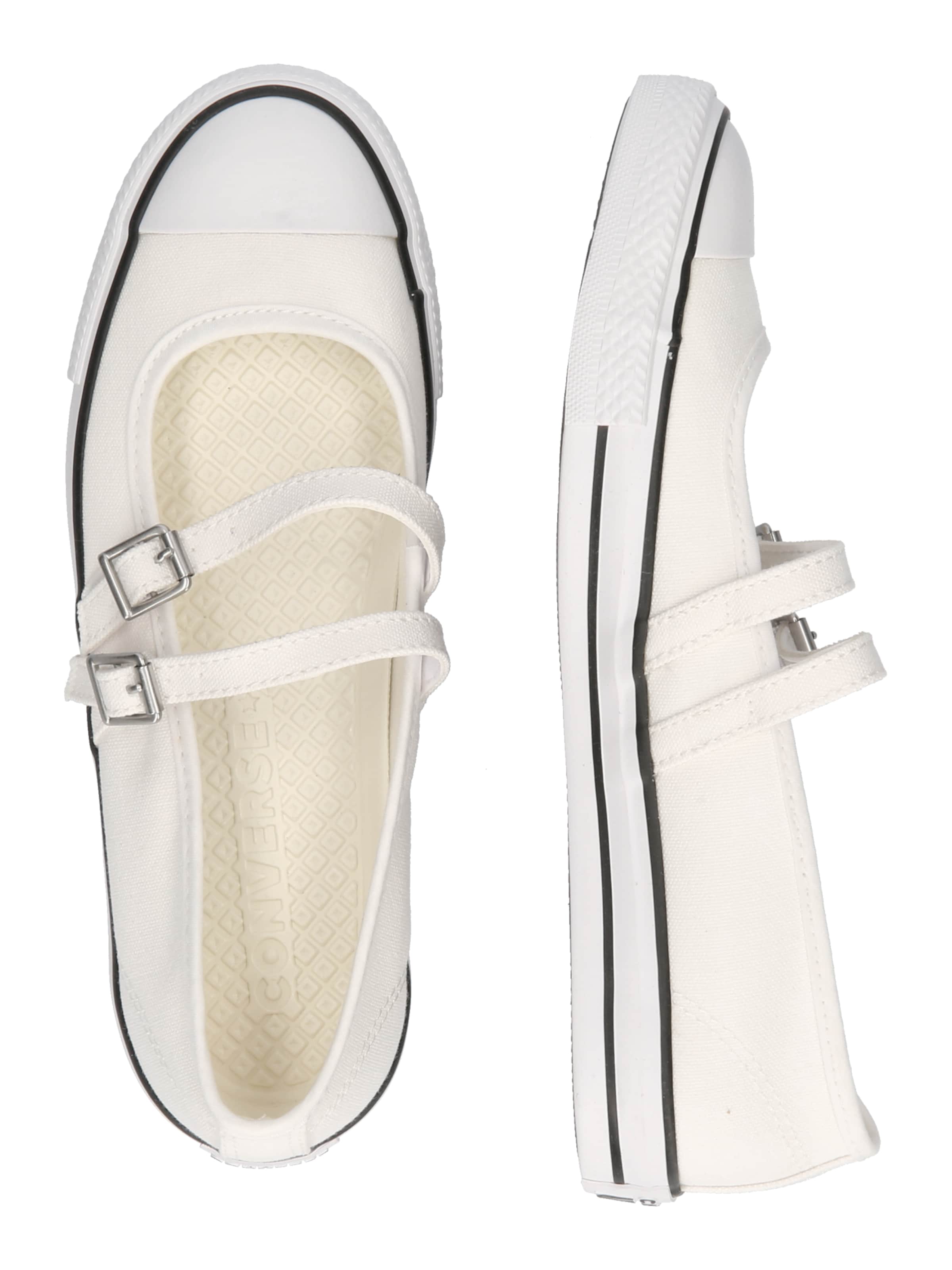CONVERSE - Bailarinas con hebilla 'CHUCK TAYLOR ALL STAR' en blanco