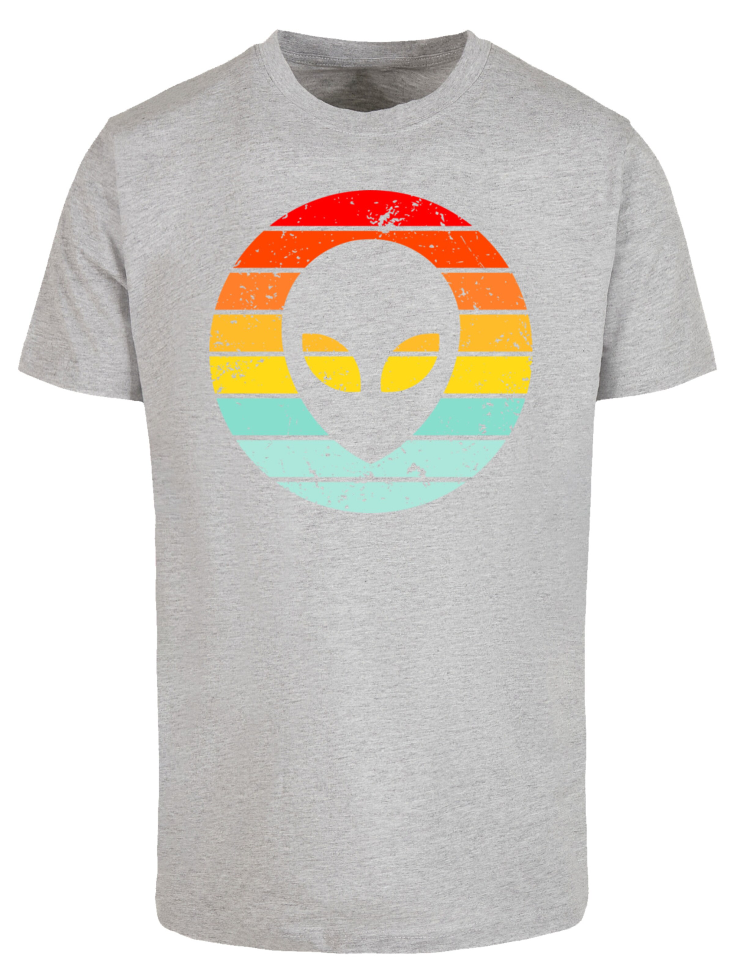 T-Shirt 'Alien Retro Sonnenuntergang' F4NT4STIC en gris : devant