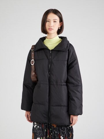 SISTERS POINT Between-seasons coat 'DEVON-MIDI.JA' in Black: front