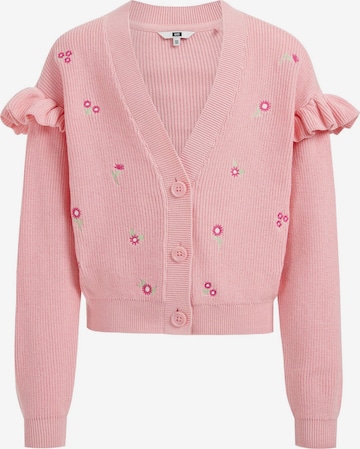 WE Fashion Плетена жилетка в розово: отпред