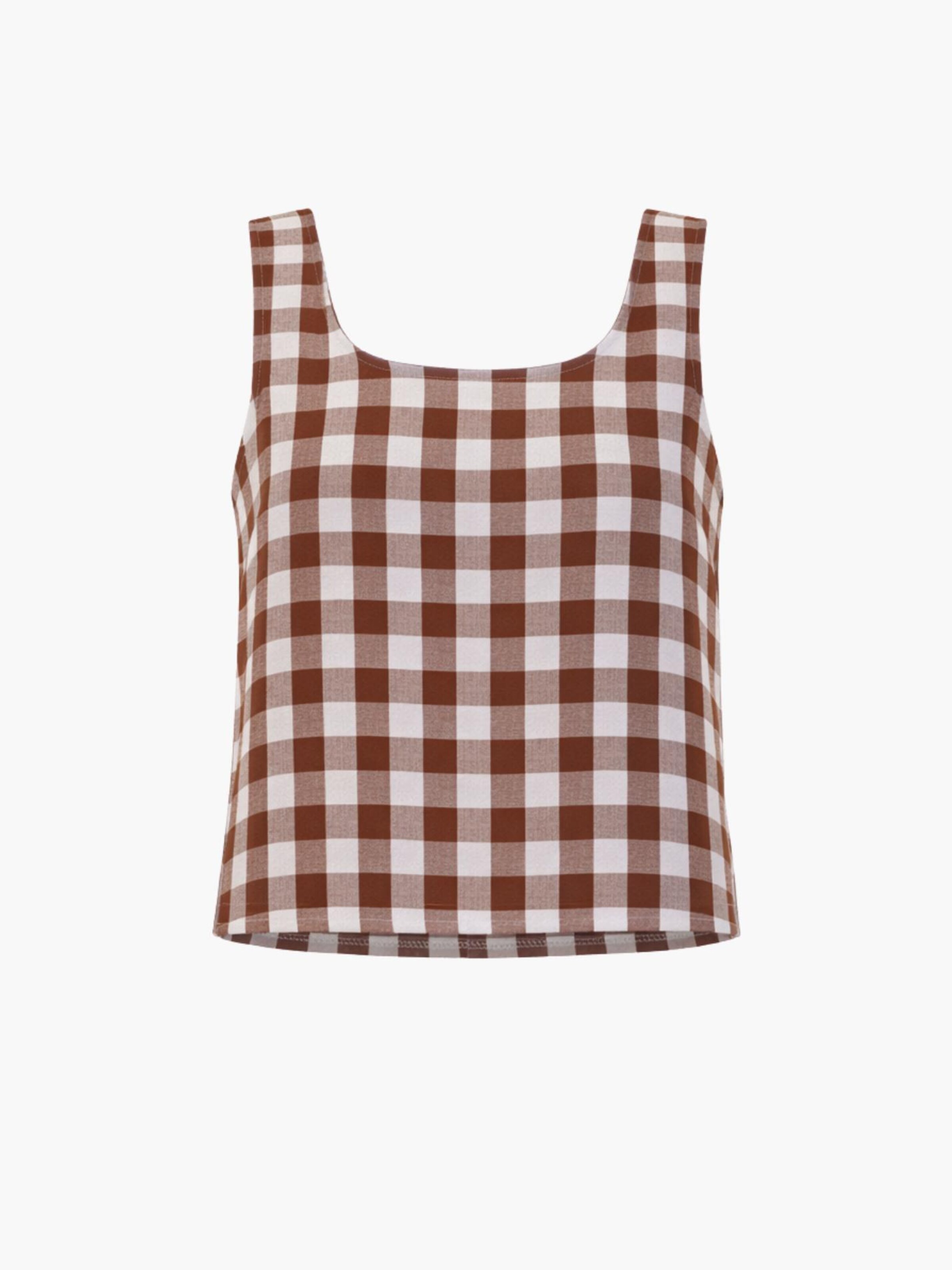 AmourLinen Top 'Ella' in Bruin: voorkant