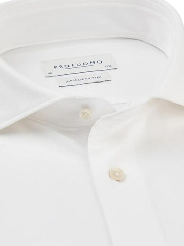 Profuomo Slim Fit Hemd 'Japanese Knitted'‌ in Weiß