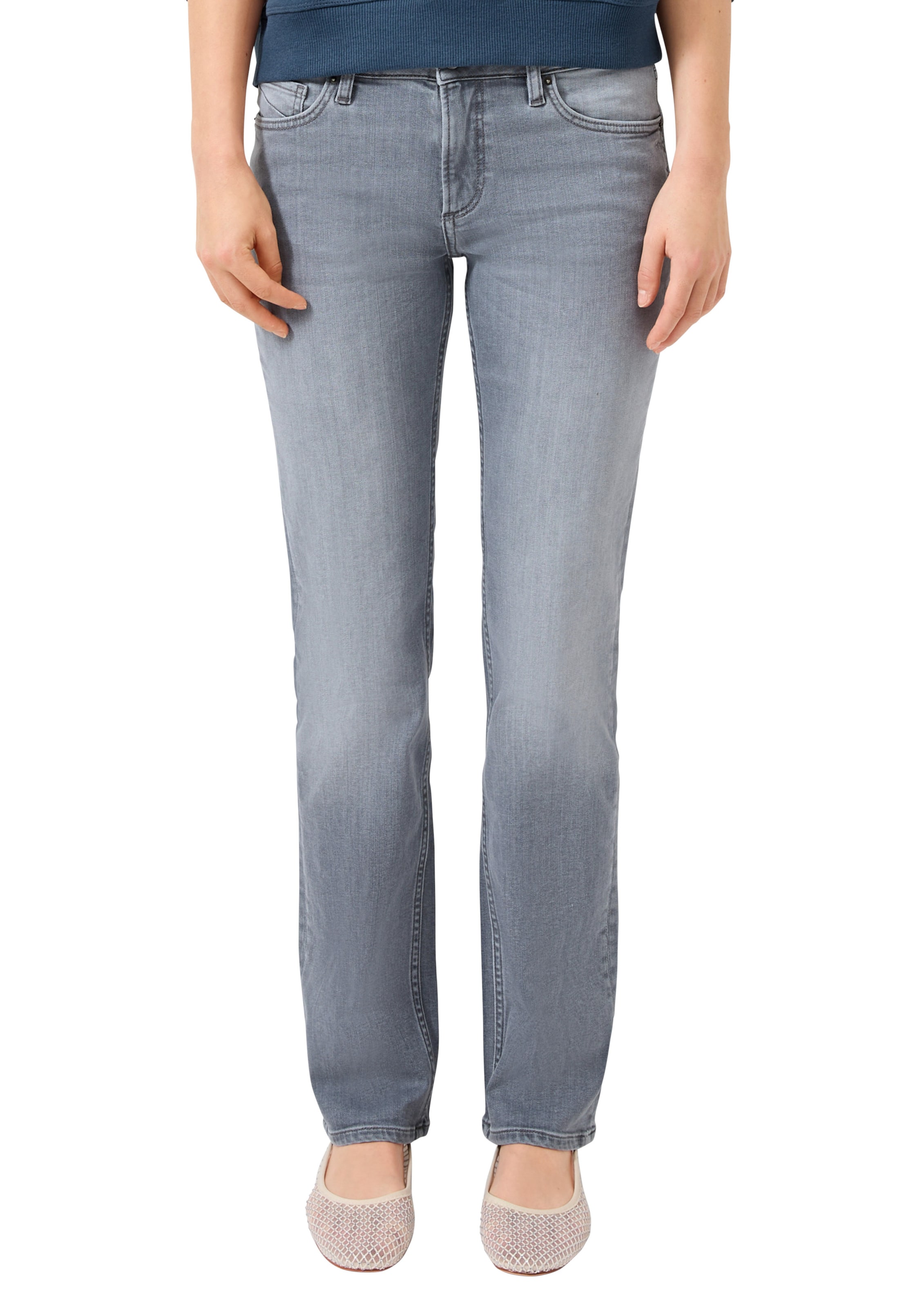 Regular Jean 'Catie' QS en gris : devant