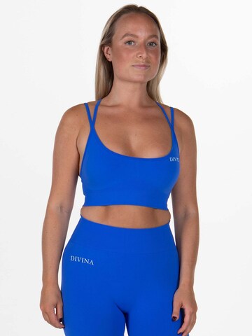 Divina Bustier Sport-BH 'Prime' in Blau: Vorderseite