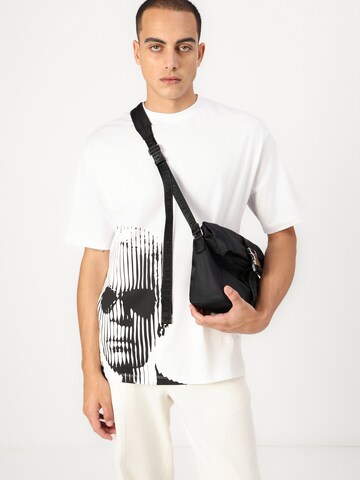 balta Karl Lagerfeld Marškinėliai