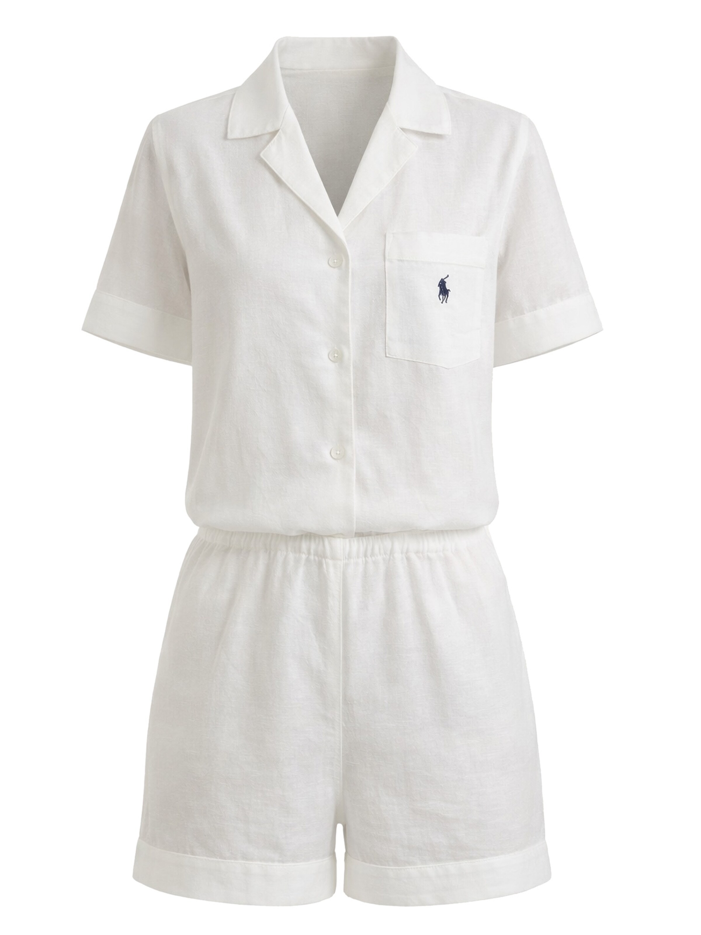 Polo Ralph Lauren Pajama ' Summer Linen ' in White: front