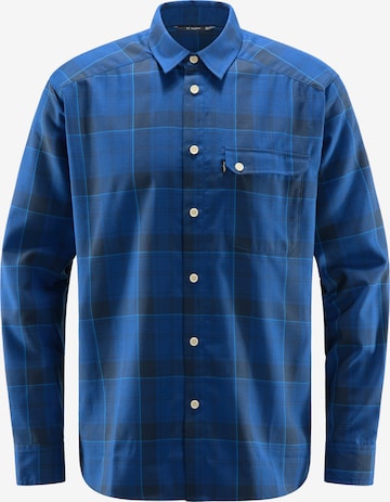 Haglöfs Athletic Button Up Shirt in Blue: front