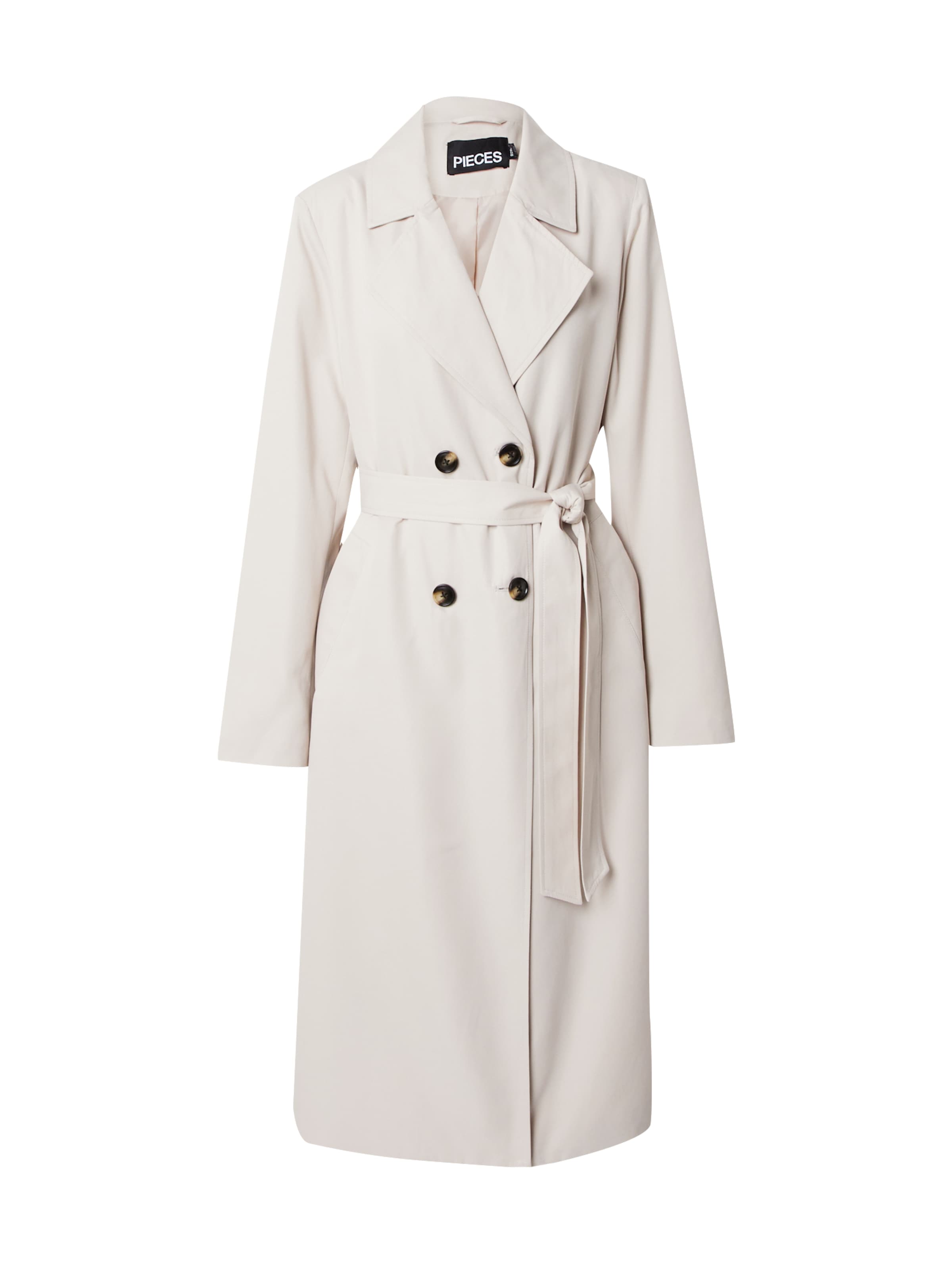 PIECES Between-Seasons Coat 'Scarlett' in Beige: front