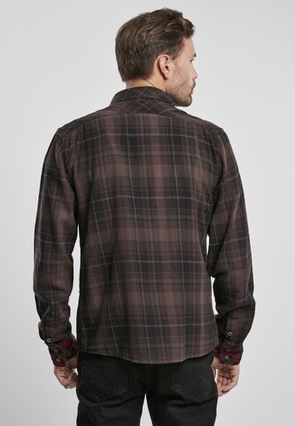 Brandit Comfort fit Button Up Shirt in Brown