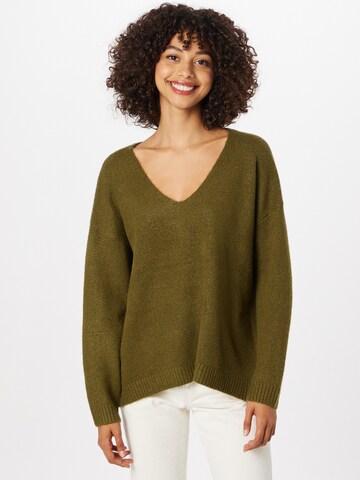 Pullover 'Son' di Noisy may in verde: frontale