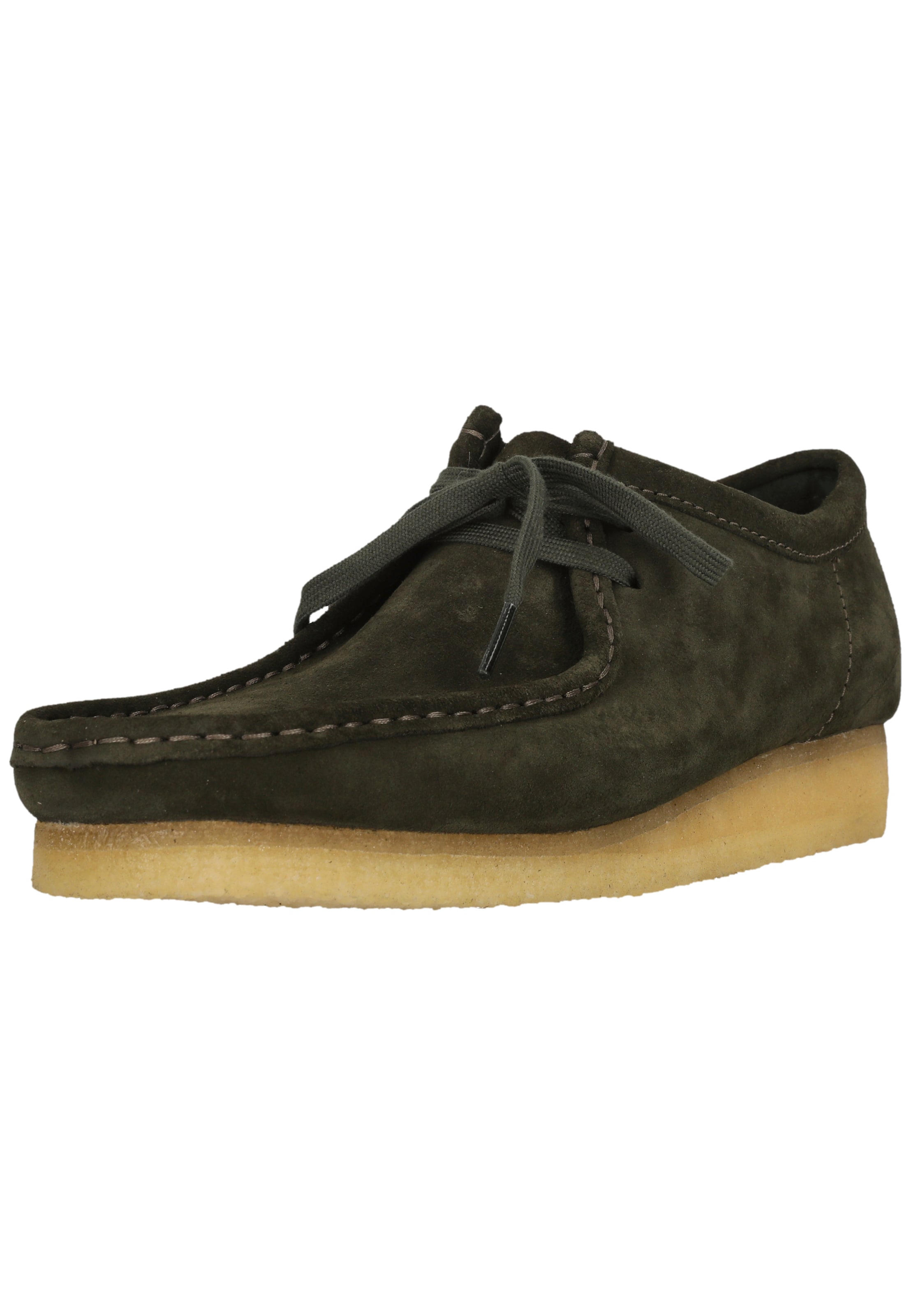 CLARKS Lace-up shoe 'Wallabee Forest' in Green: front