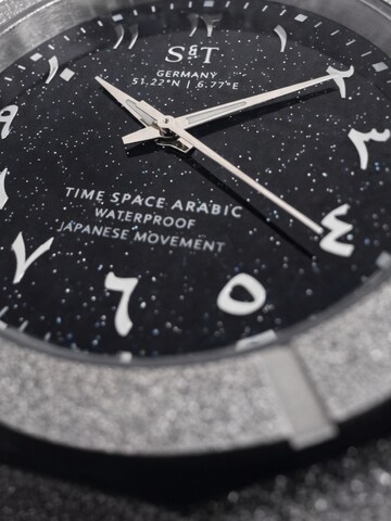 S&T Design Analog Watch 'TIME SPACE ARABIC' in Silver