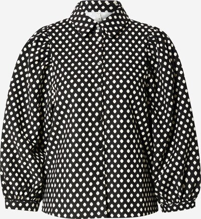 Bluză 'CHARLOTTE' PULZ Jeans pe negru / alb, Vizualizare produs