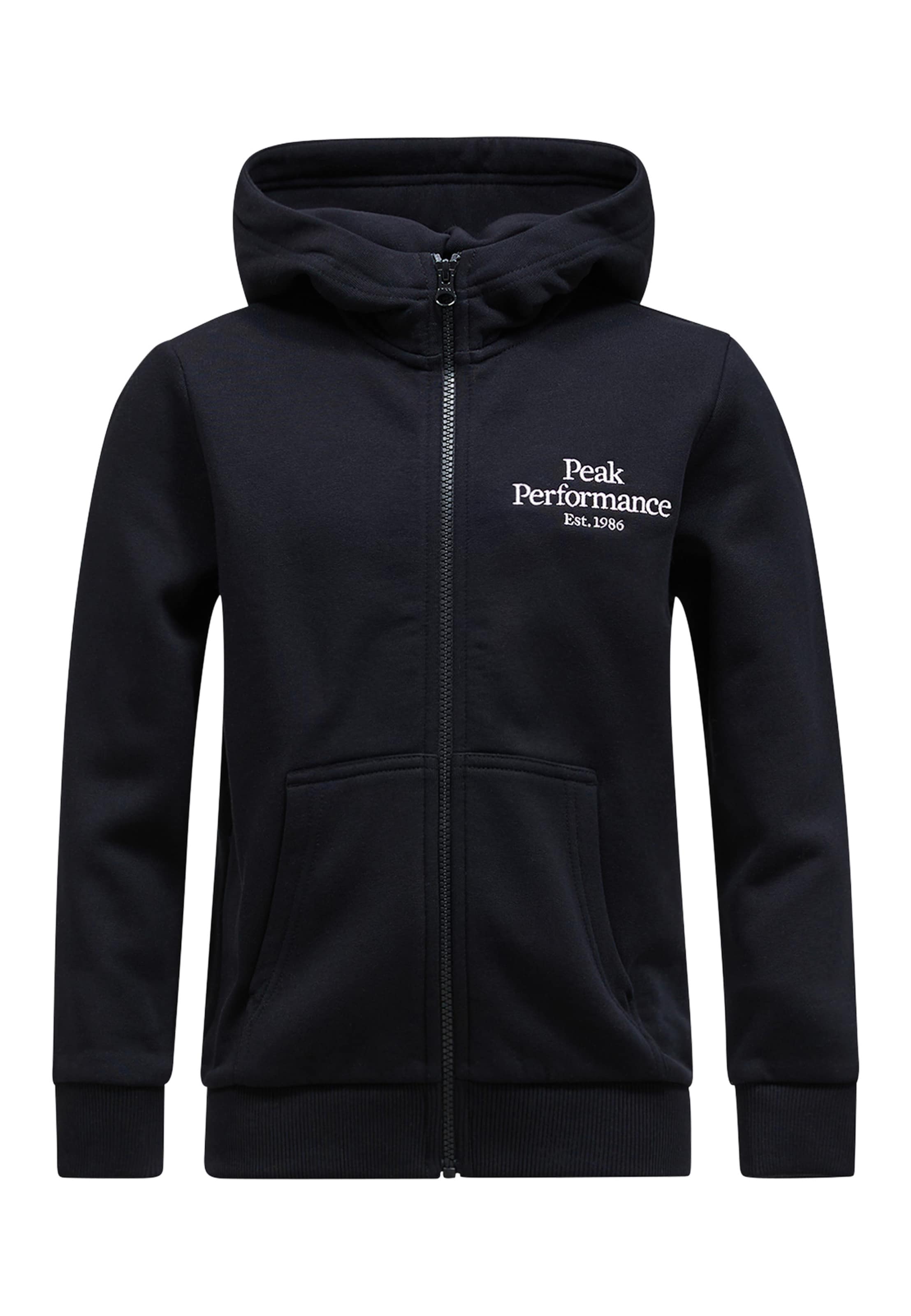 PEAK PERFORMANCE Sportsweatshirt in Zwart: voorkant